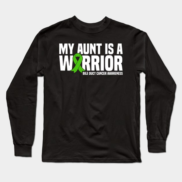 My Aunt Is A Warrior Bile Duct Cancer Awareness Long Sleeve T-Shirt by ShariLambert